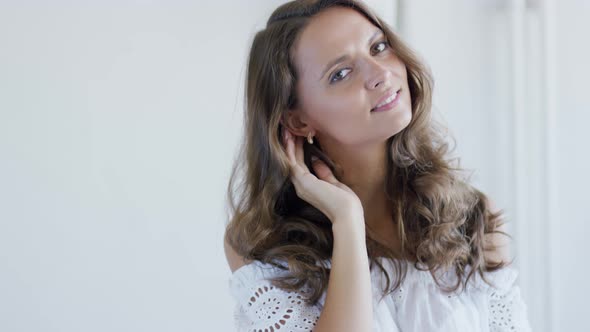 Pretty Lady with Wavy Hair