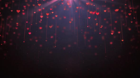 Heart Raining for Valentines Day with Light  alt