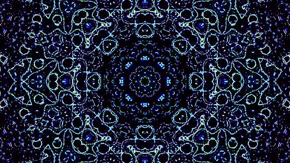 Bright abstract light governing blue color, kaleidoscope