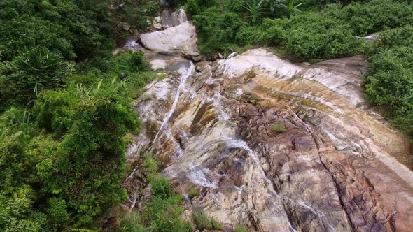 Aerial view waterfall at the top