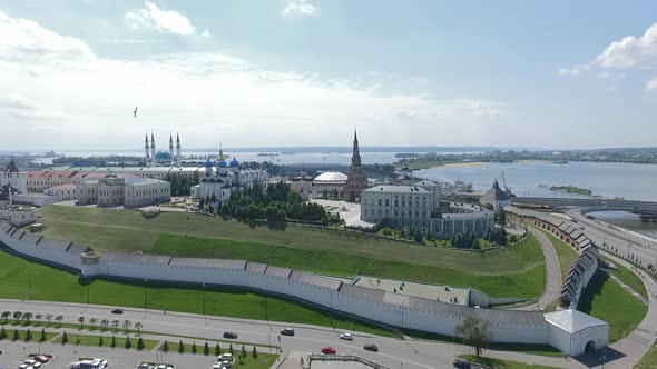 An Aerial View of the Kazan Kremlin on a Sunny Day