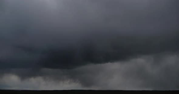 Stormy Snow Clouds. The Sky Is Covered With Thick Clouds. Timelapse