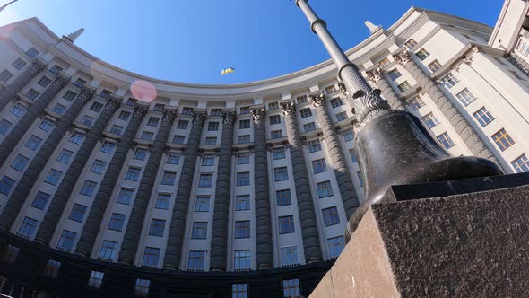 Government Building of Ukraine in Kyiv  Cabinet of Ministers Slow Motion