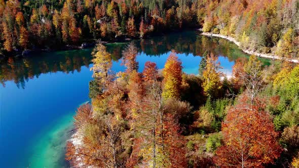 Beautiful Autumn Landscape on the Lake Ödsee in the Mountains in Upper Austria Salzkammergut