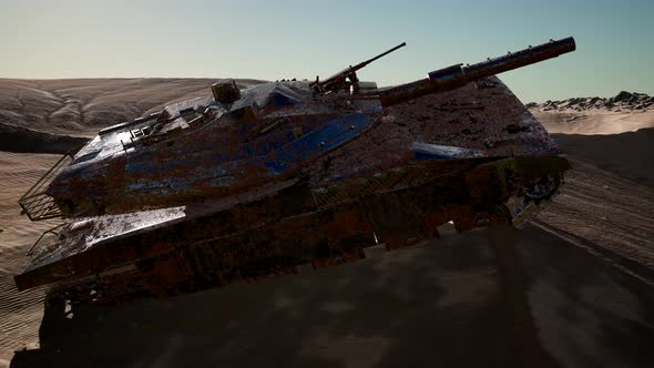 Old Rusty Tank in Desert