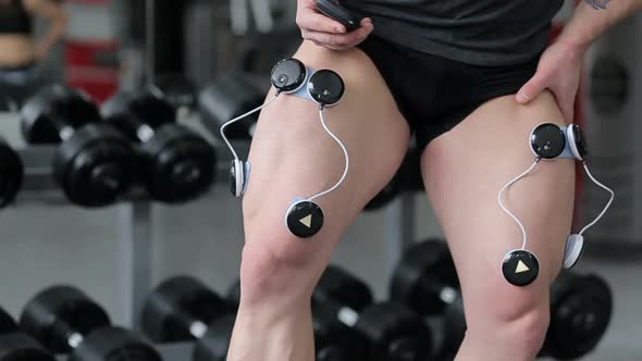 Electro Stimulation of Muscles Stimulation of Muscles Treating Sports Injuries Myostimulator