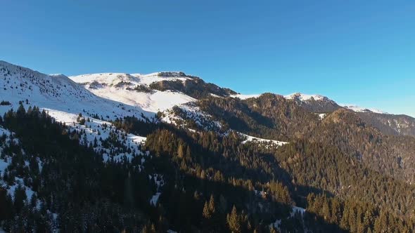 Aerial Winter Mountain Landscape