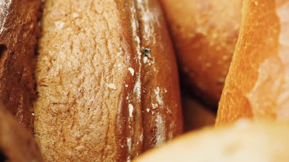 Macro shot of crispy golden brown bread