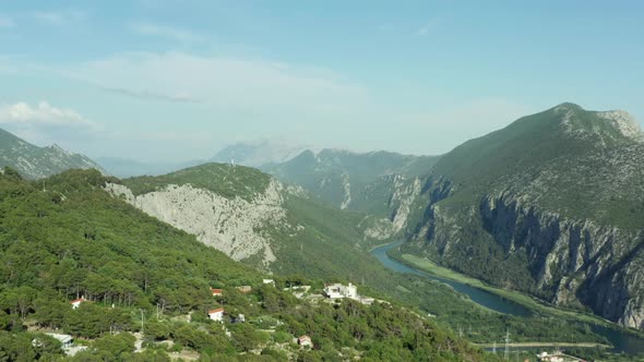 Aerial View of the Landscape of the Mountains of Croatia