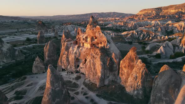 Travel in Cappadocia, aerial view of Cappadocia valley