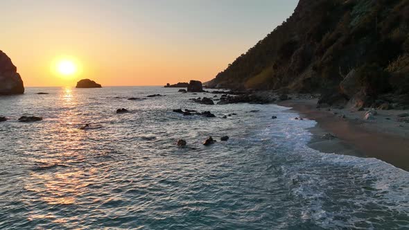 Colorful sunset over the Mediterranean Sea