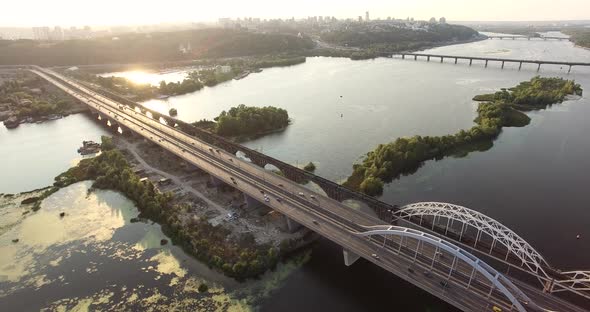 Aerial Bridge Sunset