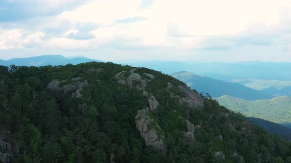 An aerial shot (dolly out) of Mount Pleasant during a summer afternoon. Located in the George Washin