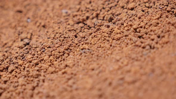 Close-up of  instant coffee powder high quality type shallow DOF slow tilt 4K 2160p 30fps UltraHD fo