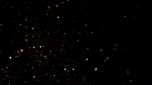 Golden Glitter Background in Super Slow Motion at 1000Fps