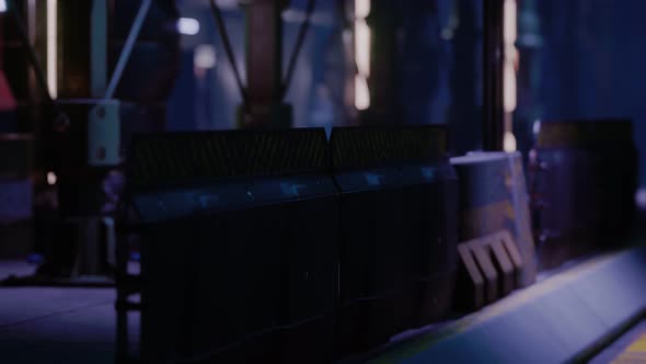 Futuristic Street with Neon Glow at Night alt