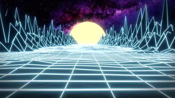 Digital Sci-Fi Environment Seamless VJ Loop - 80s Style alt