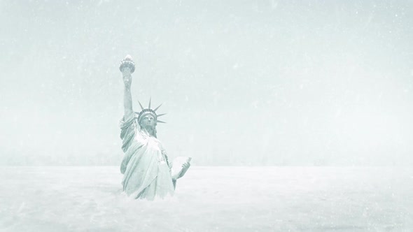 Statue Of Liberty Frozen In Ice Age