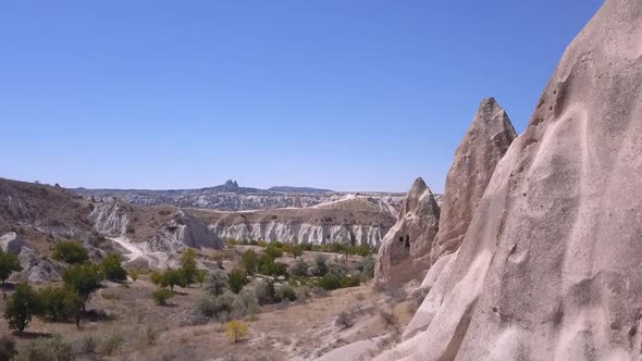 Drone footage of Cappadocia valley - Turkey