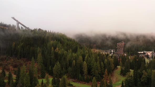 Aerial view of Strbske pleso in Slovakia