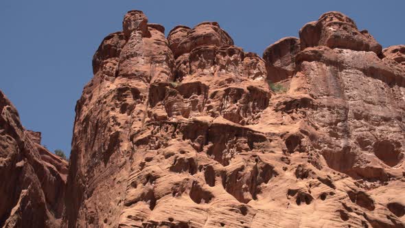 Wide shot as the camera pans across the entrance to the Long Canyon Slot in the Grand Staircase Esca