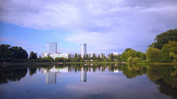 City skyline office buildings district view  Bucharest , Romania