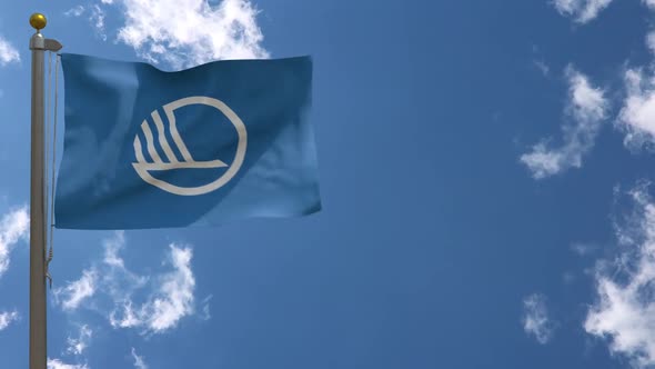 Nordic Council Flag On Flagpole