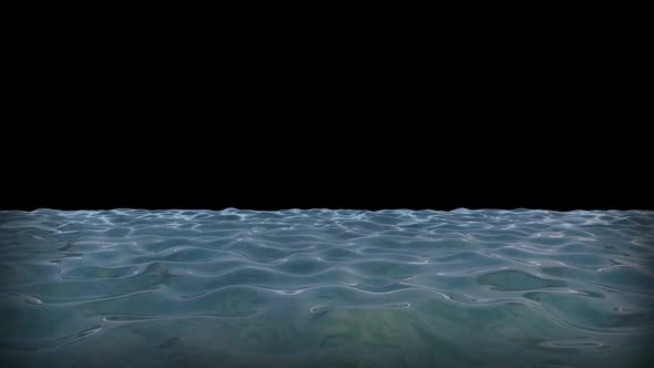 Animated water loop  effect on black background