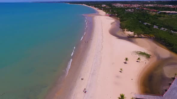 Porto Seguro beach at Bahia Brazil. Tropical beach scenery