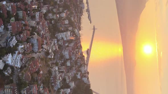 Vertical Video Alanya Turkey  a Resort Town on the Seashore