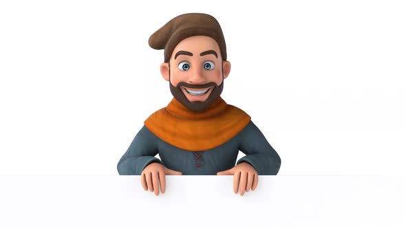 Fun 3D cartoon medieval man with alpha