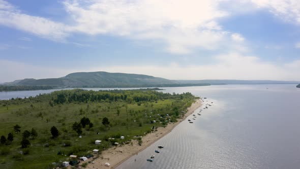 Island on the Volga Near By Samara