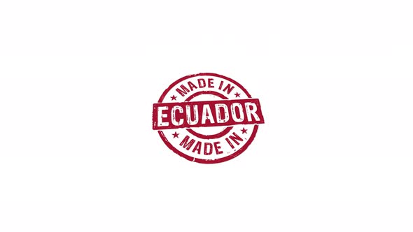 Made in Ecuador stamp and stamping isolated