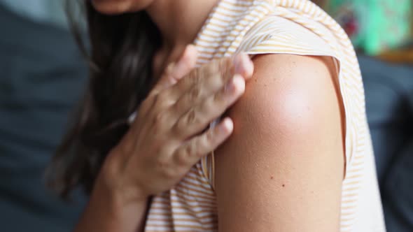 Side Effect of the Vaccine  Shoulder Skin Redness and Pain