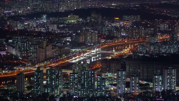Aerial Korea Seoul Transport Junction Cityscape