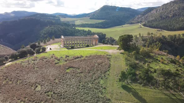 Temple of Segesta in the Countryside of Sicily Italy