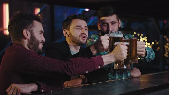 Group of Friends Charismatic Guys in the Pub