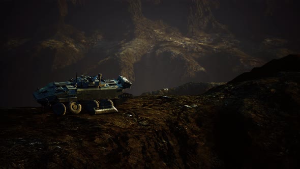 Old Military Vehicle in Afghanistan Mountains