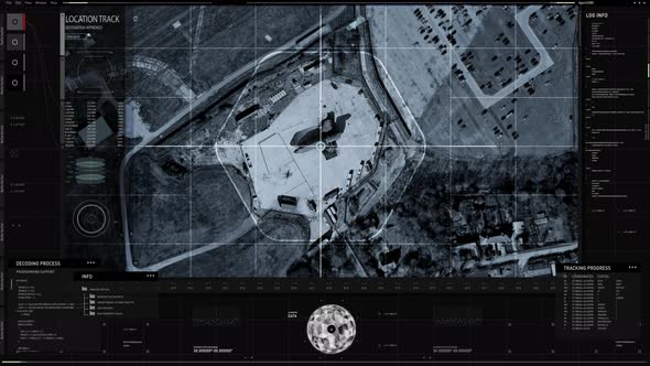 Modern Surveillance network panel finding the broken plane on the military base alt