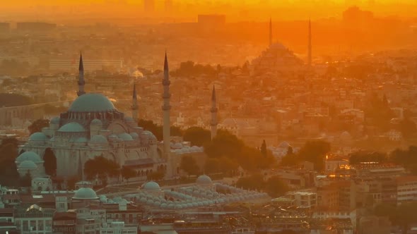 suleymaniye mosque at sunset