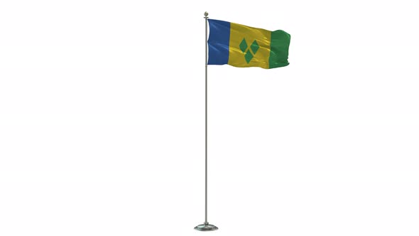 Saint Vincent and the Grenadines Looping Of The Waving Flag Pole With Alpha