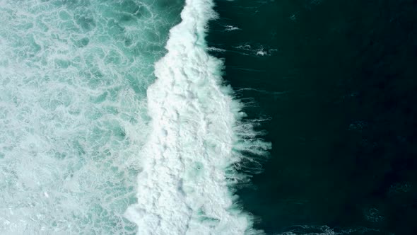 Abstract Top Down Foamy Ocean Waves