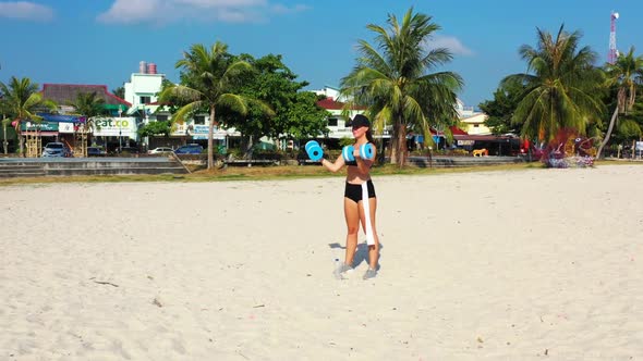 Ladies together happy together on luxury coastline beach trip by aqua blue water and white sandy bac