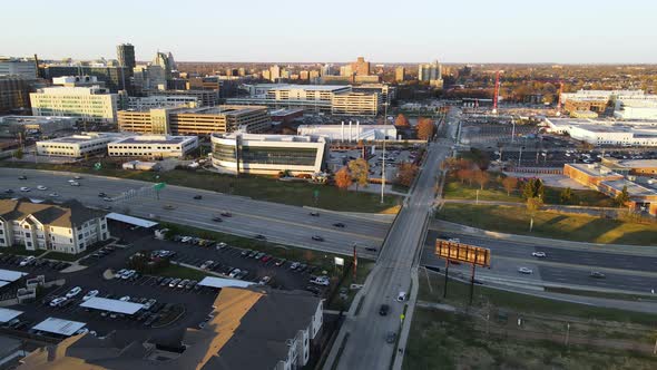 Highway Roads and City Streets in Business District of St. Louis, Missouri