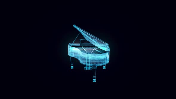 Grand Piano Hologram Rotating Hd