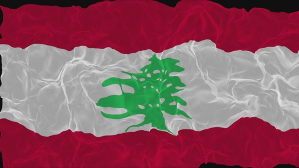 flag Lebanon turns into smoke. State weakening concept a crisis, alpha channel