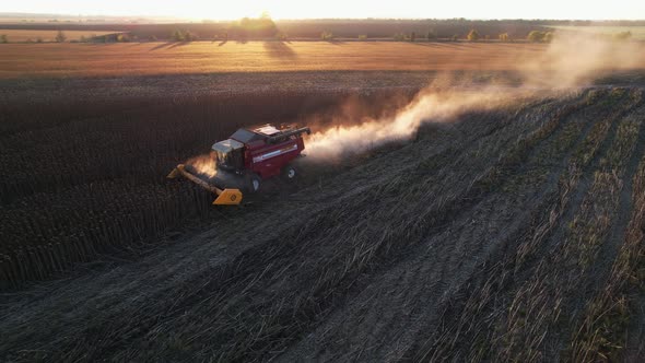 Aerial Shot of Combine