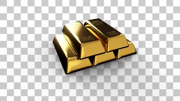 Gold Bars with Alpha Channel - 4K