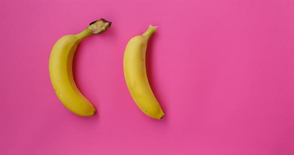 Bananas. Stop motion animation fruit. Food, healthy eating concept