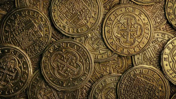 Old Gold Coins Rotating alt